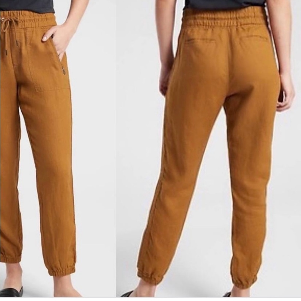 Athleta Mustard Brown Drawstring Jogger Pants
